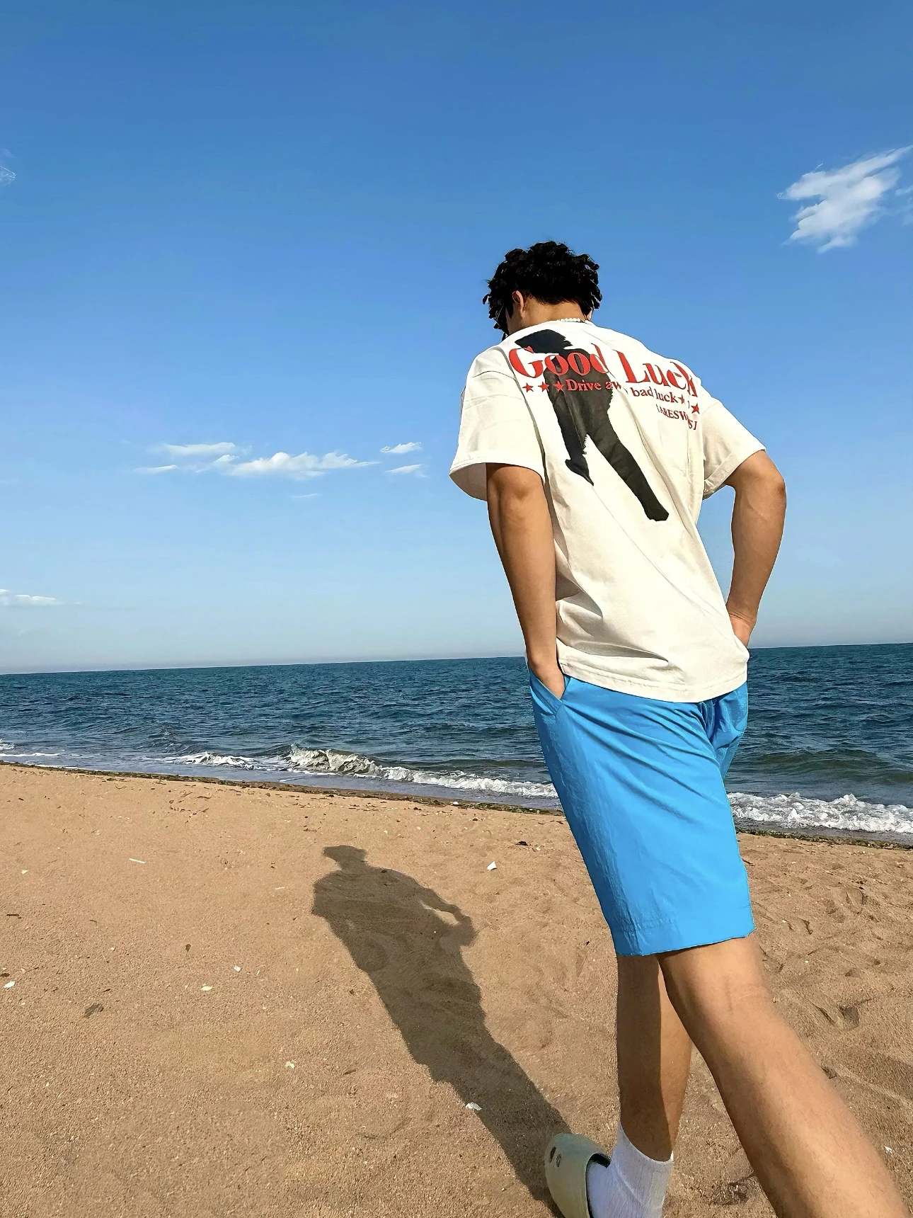 Plones cortos de baloncesto de cinco puntos con cordón de secado rápido de nailon con estampado de letras americanas de v...