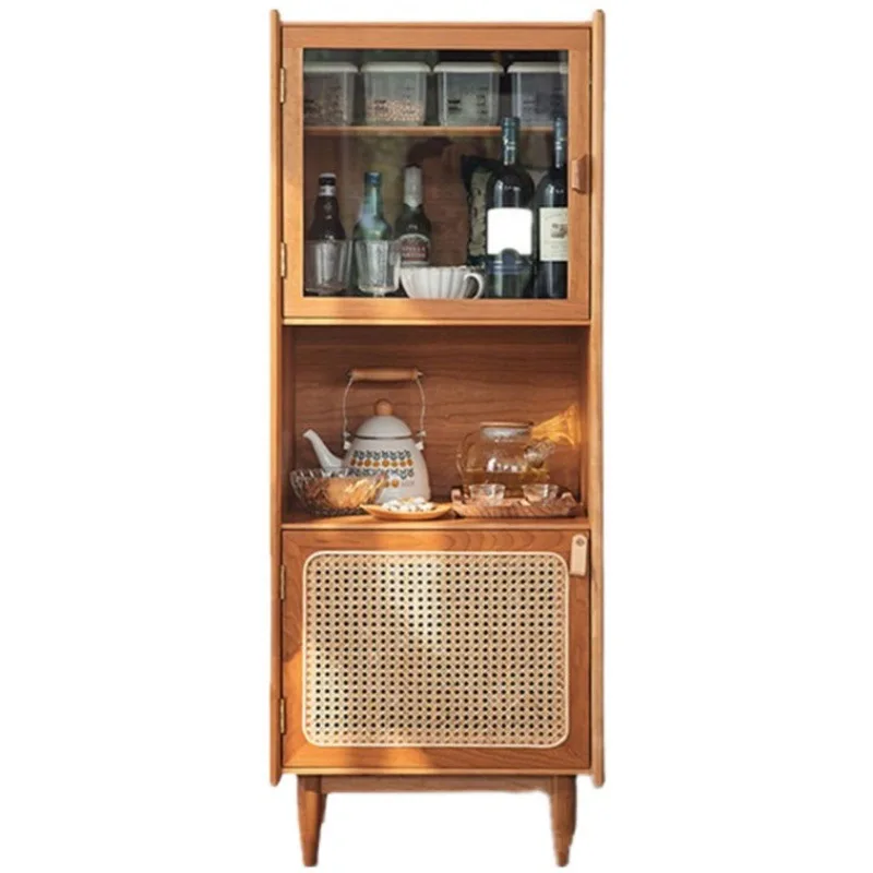 

Обеденный боковой шкаф из массива дерева в скандинавском стиле, небольшой вертикальный шкаф, шкафчик для хранения чайного шкафа, боковой шкаф для телевизора, шкаф-ведро