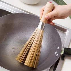 Bamboo Wok Brush, Large Pot Brush Wash Pot Brush Kitchen Cleaning Brush Restaurant Natural Bamboo Brush Hotel Supplies