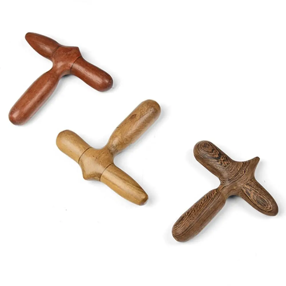 Sandalwood Cross Hammer Soreness Relief Muscle Relaxation Reflexology Massager Tool Trigger Point Wooden Gua Sha Travel