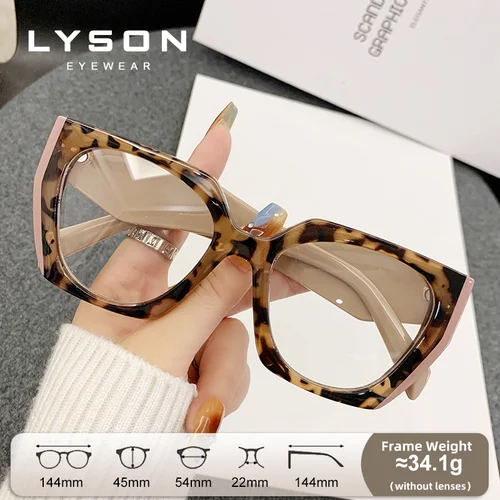 Imagen 2 del producto LYSON Color personalizado mariposa gafas de lectura para mujer Anti luz azul miopía gafas graduadas progresivas personalizadas