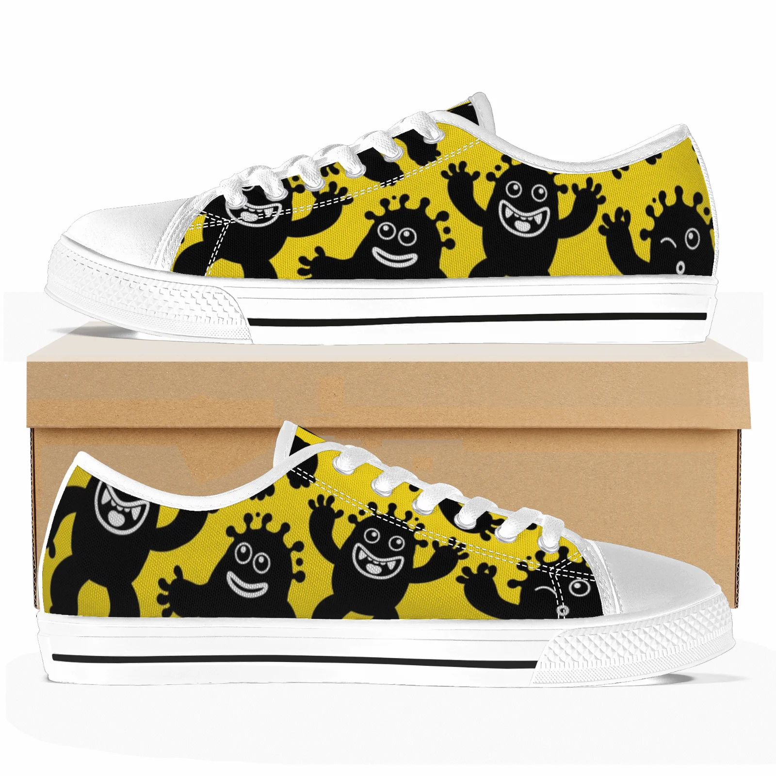 

Custom Shoes Funny Monster Prints Classic Canvas Shoes Vulcanized Shoes Flats Walking Sneakers High Quality Footwears