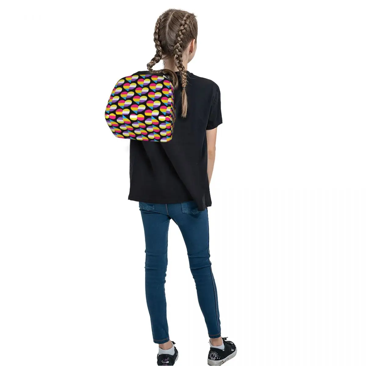 Sacs à lunch réutilisables pour femmes et enfants, boîte à bento, fourre-tout à lunch, sacs de pique-nique, sac isotherme, sac thermique pour voyage, saupoudrer et non binaire Pride Coussins