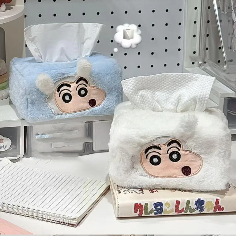 Kawaii Crayon Shinchan Bohchan Tissue Cover Napkin Storage Box Cute Anime Desktop Daily Home Decor Practical Indoor Ornament