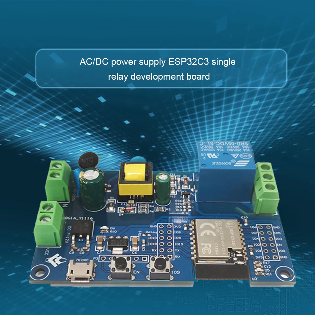 

AC 90-250V/DC 7-12V Power Supply WIFI Bluetooth BLE 1 Channel Relay Module ESP32-C3/ESP-C3-12F Development Board