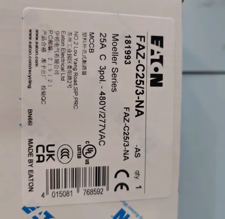 

New original Eaton miniature Circuit breaker FAZ-C25/3-NA