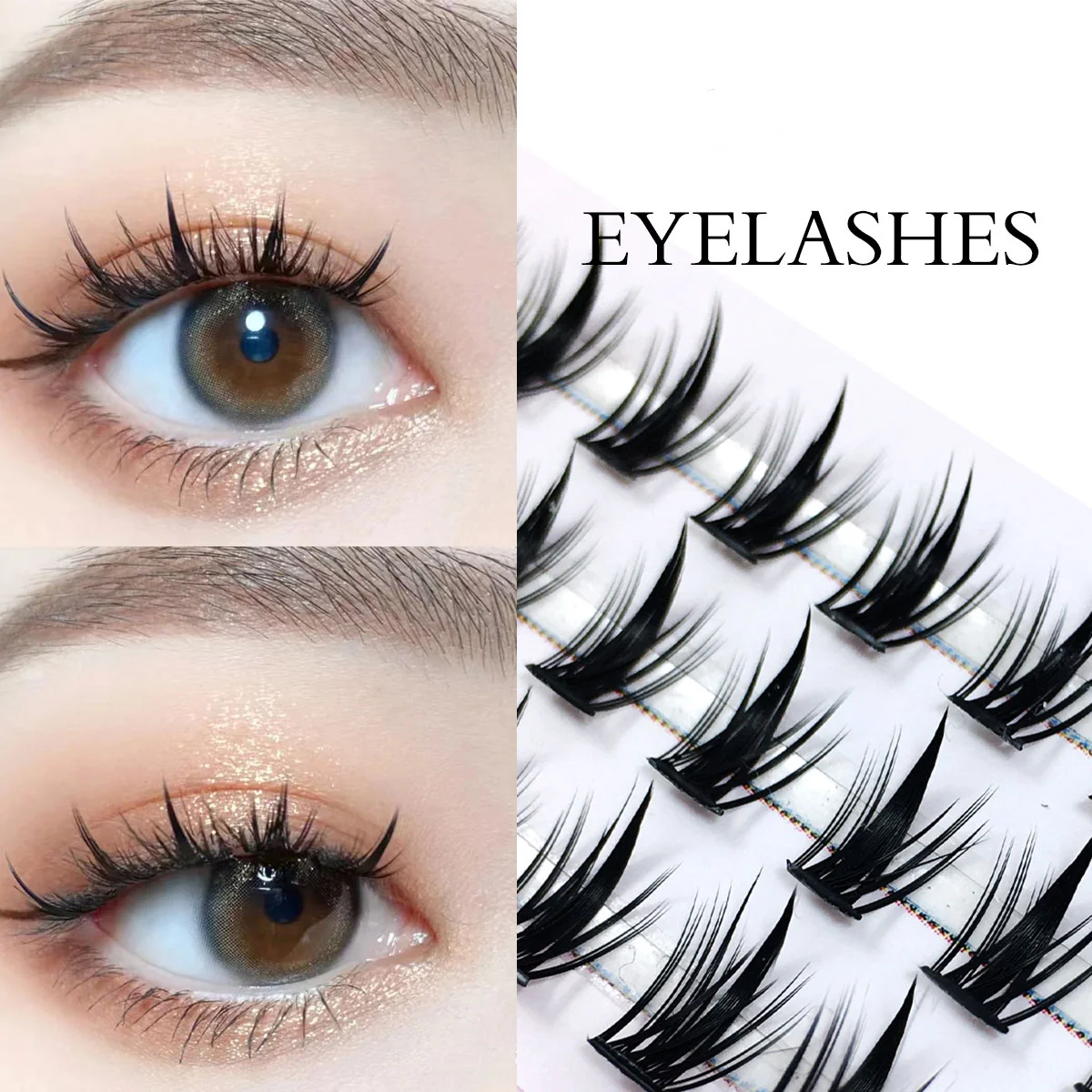 3D Fluffy Single Cluster False Lashes Premade Volume Fans Individual Eyelash Segmented Lashes Natural Fake Eyelash Extension Hot