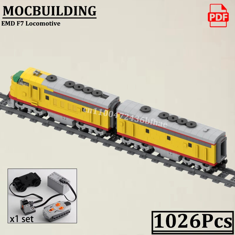 

EMD F7 Locomotive Blocks Diesel-Electric Engine Model Bricks with Motor MOCBUILDING Train Construction Toys Gift for Boys Girls