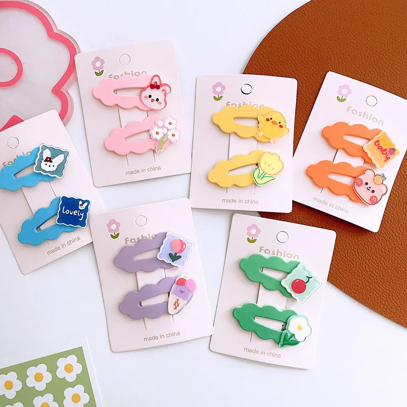 

Korean Candy Color Cute Cloud Lace Acrylic Cartoon Girl Heart Hairpin BB Hair Clip Fix Forehead Bangs Hairpins Hair Accessory