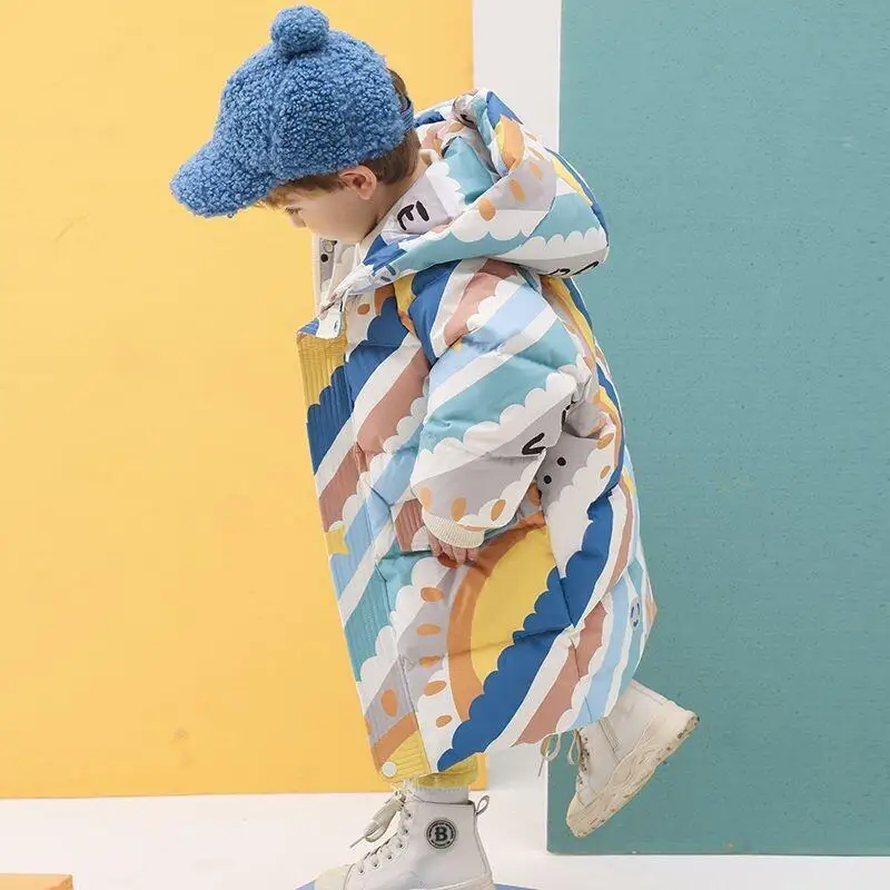 

Boys' Cotton Jacket Winter Clothing 2025 New Style Children's Medium Long Thick Down Cotton Jacket Baby Cotton Jacket Quilted