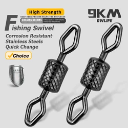 Fishing Barrel Swivels 25~100Pcs Rolling Swivel Fishing Line Connector Ball Bearing Swivel Solid Rings Carp Fishing Accessories