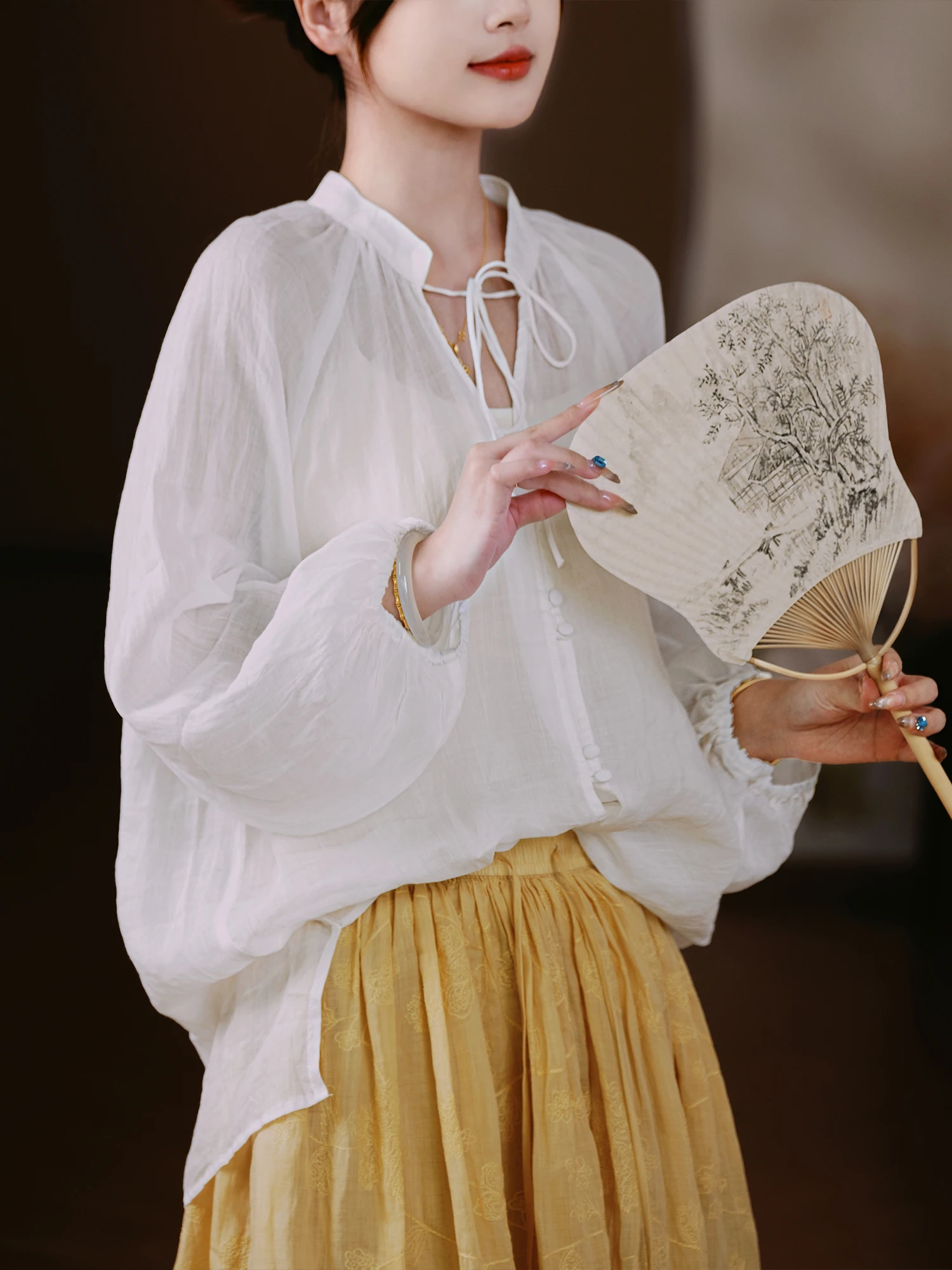 

l Легкий дышащий шелковый галстук с кондиционером, женский V-ne irt, свободный крой, длинный све, средней длины