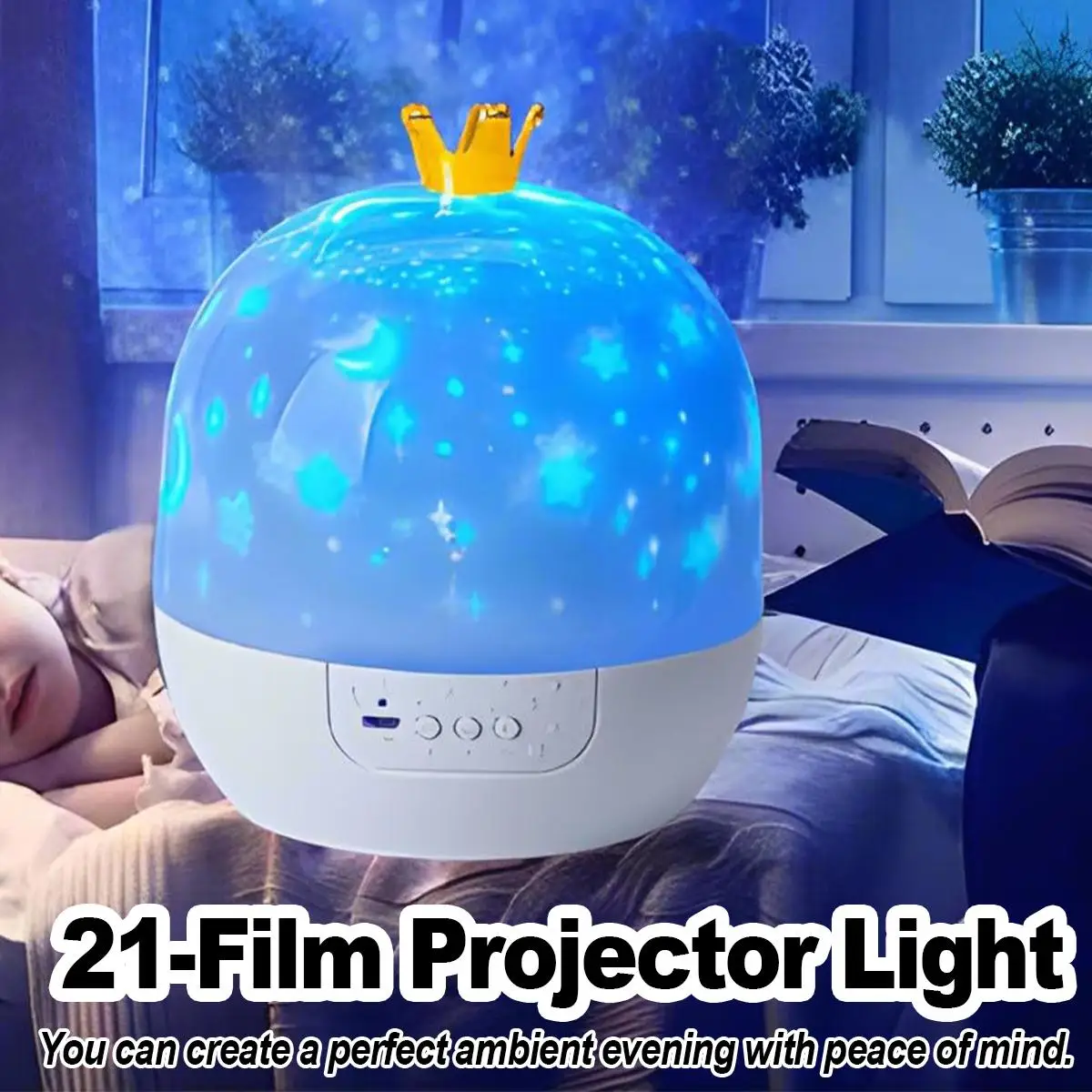 Krone Galaxy Projektor 21 in 1 Licht Lampe Nacht Lichter Kinder führten Raum Kinder mit Helligkeitseinstellung für Mädchen Kleinkind Stern
