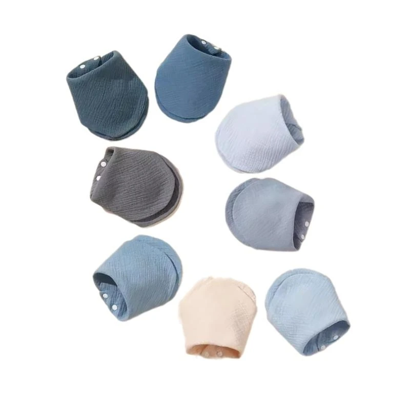 J15U 8 قطعة خدمة طويلة 4 طبقة ملابس الطفل وجبات الطعام مريحة المرايل الطفل العملي ولطيف المرايل الطفل 4 طبقة طقم هدايا الطفل