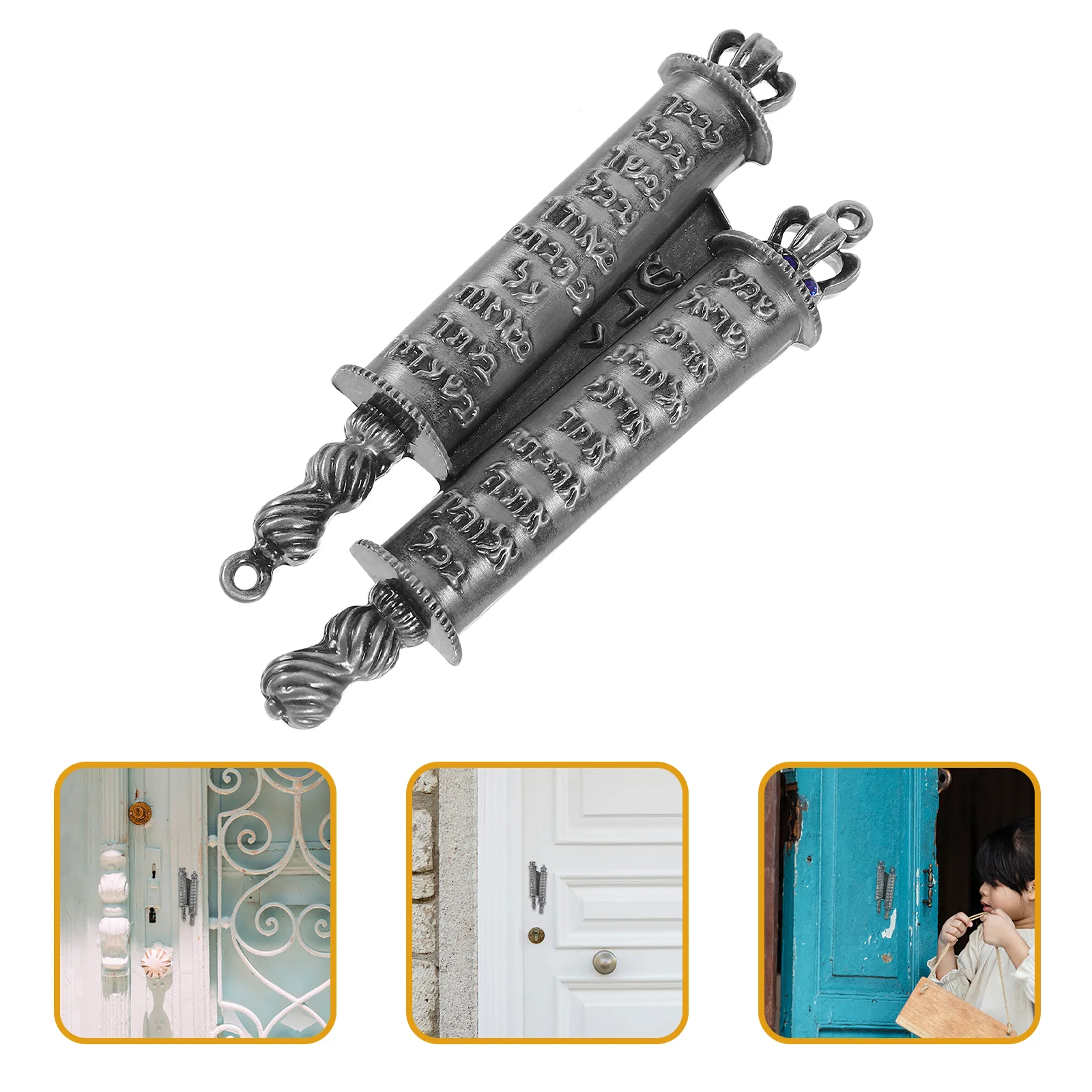 Gatepost Holy Scroll Mezuzah Decoration Metal Craft House Decorative Zinc Alloy Adornment