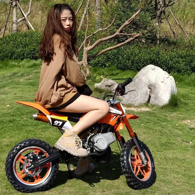 

49CC Mini Motorcycle Adult Gasoline Two-Stroke Motocross Bike can be equipped with enlarged wheels