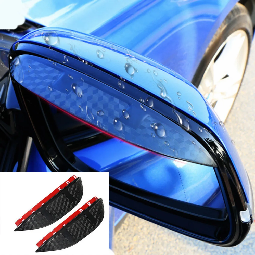 

For Hyundai Tucson 2015 2016 2017 2018 Car Rear View Side Mirror Trim Frame Rain Shield Sun Shade Eyebrow Stick 2PCs