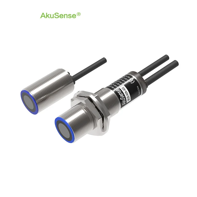 Double sheet sensor 20-60mm 200Khz ultrasonic transducer no nc proximity  limit switch sensor