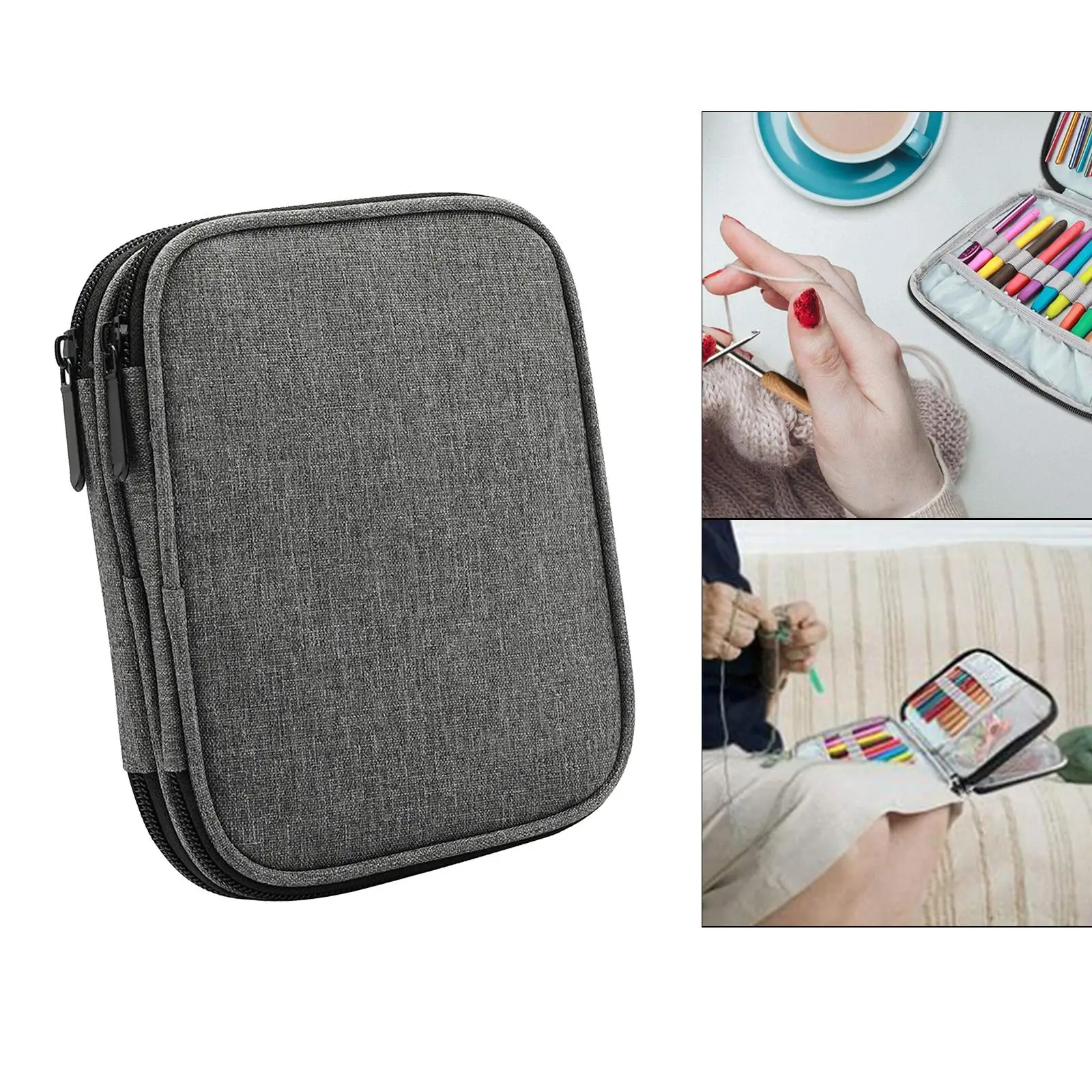 Portable Organizer Case Bag for Circular Knitting Needles Crochet Hooks Bag Oxford fabric Durable Storage Bags for Sewing Tool