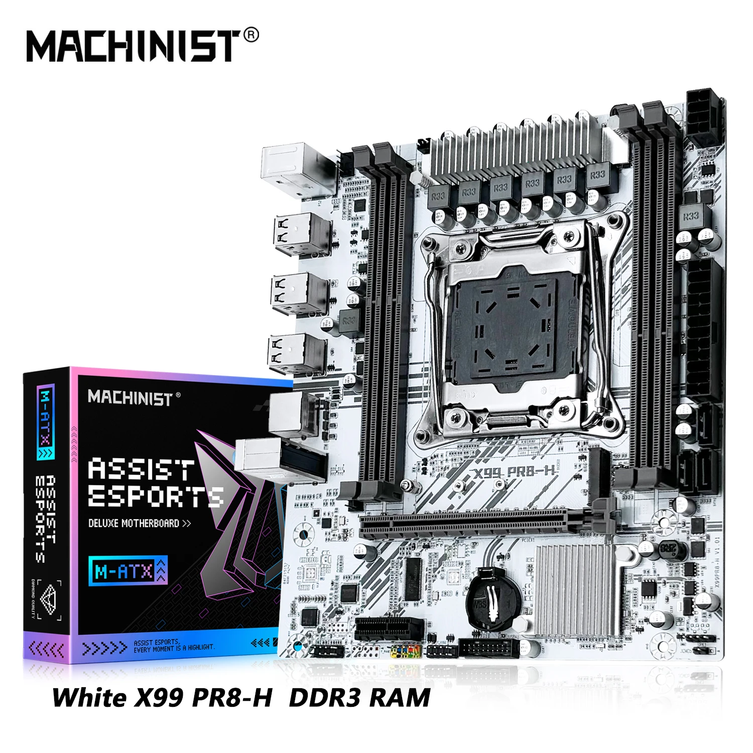 X99 PR8-H MACHINIST Motherboard Set Kit Support Intel LGA2011-3 Xeon E5 V3/V4 CPU DDR3 RAM Dual-channel Memory NVME M.2 SATA