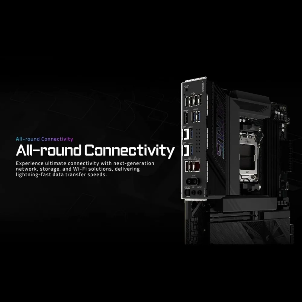 X870E AORUS Elite WIFI7 AMD AM5 LGA 1718 Scheda madre, ATX, DDR5, 4X M.2, PCIe 5.0, 2,5 GbE LAN, EZ-Latch