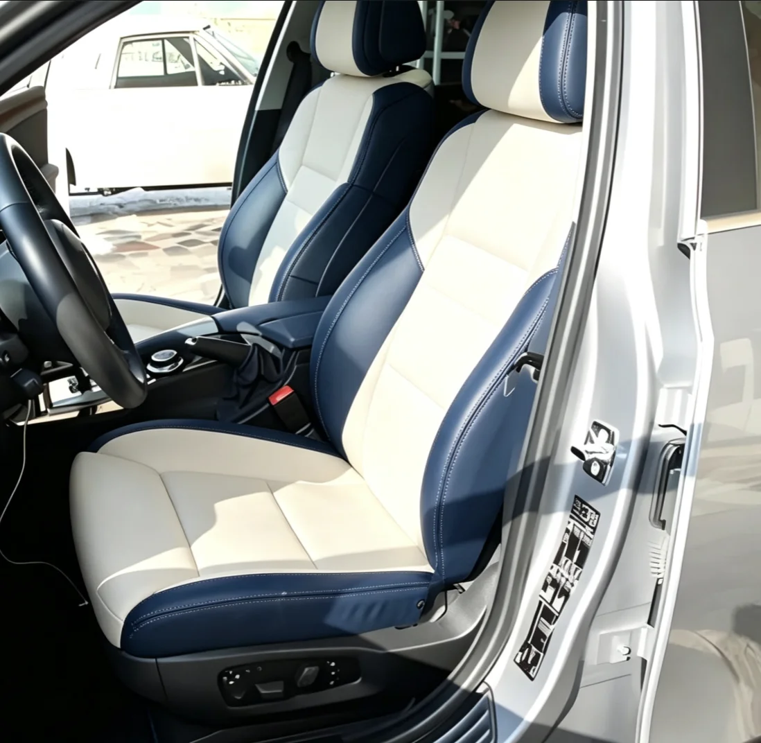 Für BMW E60 Maßgefertigte Autositzbezüge Luxuriöses Nappaleder 100% Passgenau Innenausstattung 360 ° Vollständige Abdeckung – Detail 5