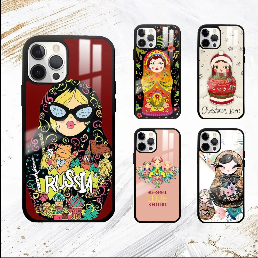 Matryoshka doll Phone Case For iPhone 16 15 14 13 12 11 Pro Max Plus Mini PC Mirror Fashion  phone case