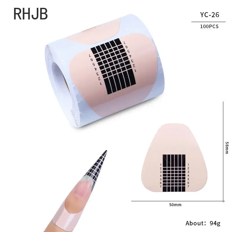 50/100 قطعة أشكال تمديد الأظافر جل الأشعة فوق البنفسجية من الإكليريك مانيكير تصميم فرنسي علوي استنسل بناء ملصق لفة لفن الأظافر #3