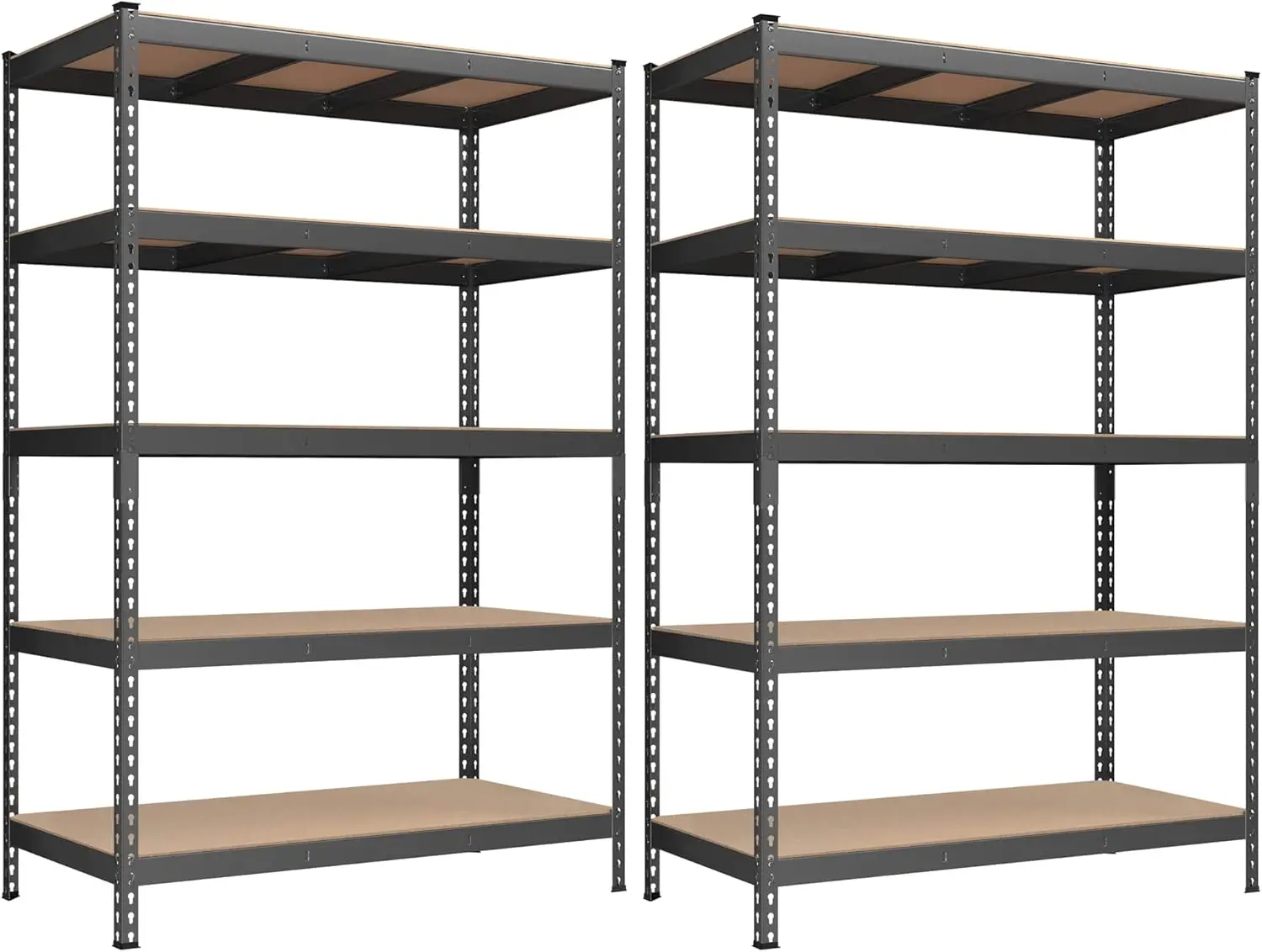 

SONGMICS 5-Tier Storage Shelves, Set of 2 Garage Storage, Boltless Assembly, Adjustable Shelving Units, 23.6 x 47.2 x 70.9 Inche