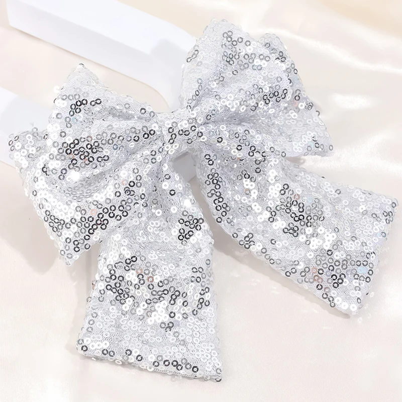 ncmama Big Bows Sequins Hair Clip For Women Fashion Girls Handmade Bowknot Hairpins Ladies Barrette Headwear Hair Accessories