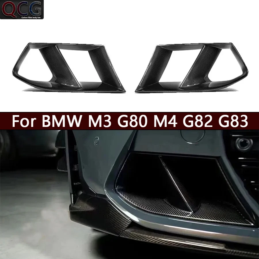

For BMW M3 G80 M4 G82 G83 carbon fiber front bumper air vent cover trim Foglamp mesh grill car accessories upgrade body kit