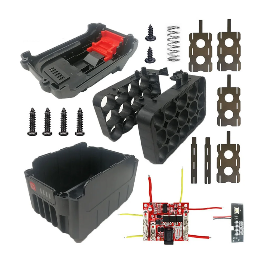 5 Set Li-Ion Battery Plastic Case PCB Circuit Board for Lomvum Zhipu Hongsong Jingmi Makita 18V Lithium Battery,15 Hole