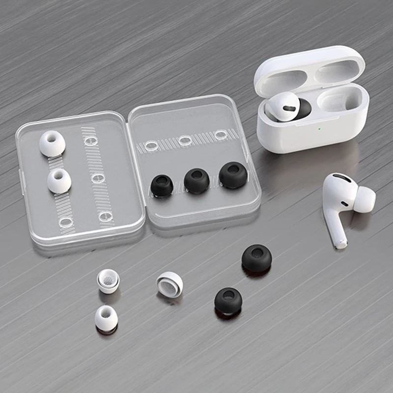 Ear Tips Replacement Silicon Ear Buds Tips with Portable Storage Box for AirPods Pro 12 Pieces