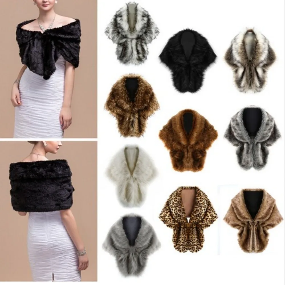 

Fashion Collar Warmer Faux Fur Shawl Warmth Windproof Winter Scarf Elegant Stole Women's Winter