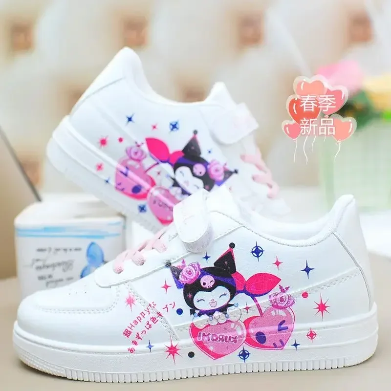 Sanrio hello kitty girls sneakers flat kuromi casual shoes spring and autumn student running shoes cinnamon board shoes