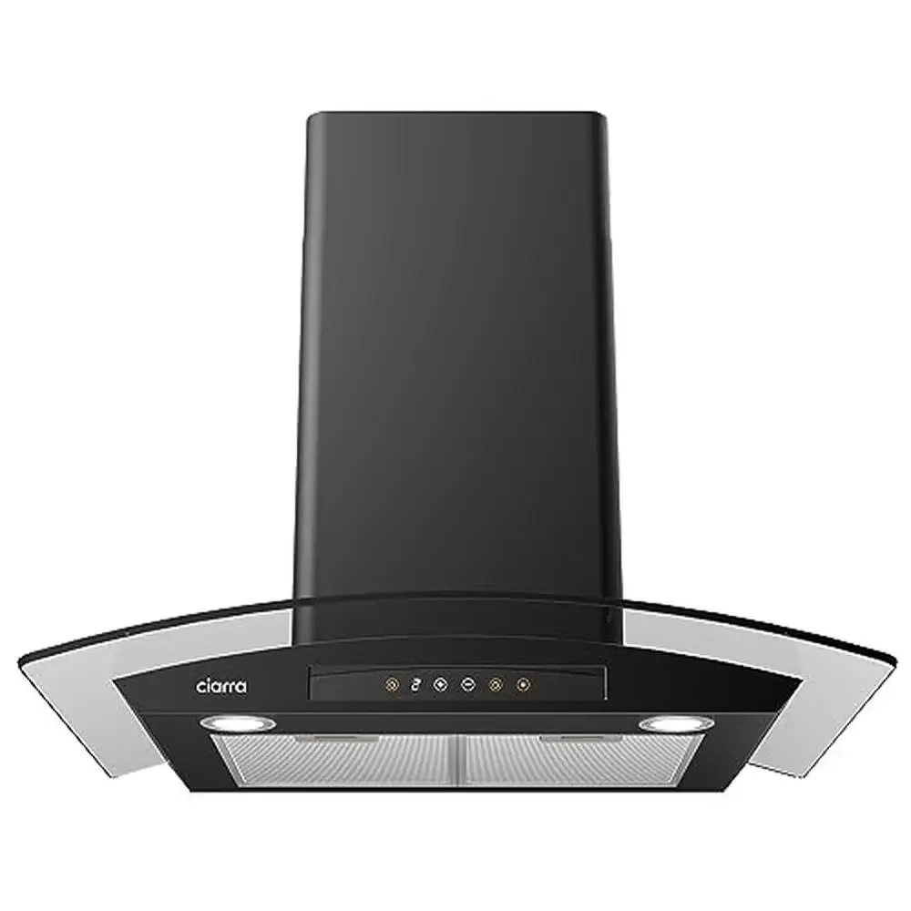 30 Inch Black Range Hood with Soft Touch Control 450 CFM Exhaust Fan Auto Shut Off Timer Dimmable LED Lighting Convertible