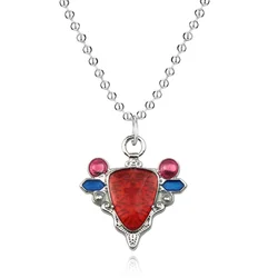 Anime JOJOS BIZARRE ADVENTURE Necklace Red Stone Of Aja Cosplay Pendant Necklace Chain Choker Necklaces Charms Jewelry Women Men