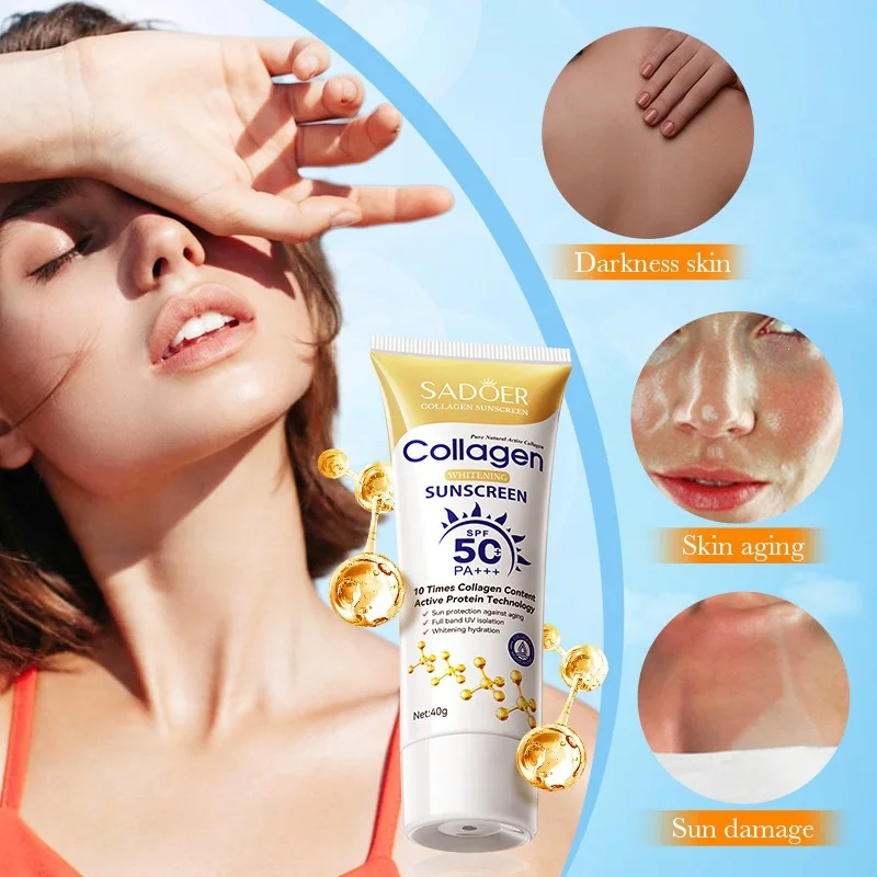Light feeling double protection isolation sunscreen is not sticky men and women outdoor travel 50 times makeup before cream