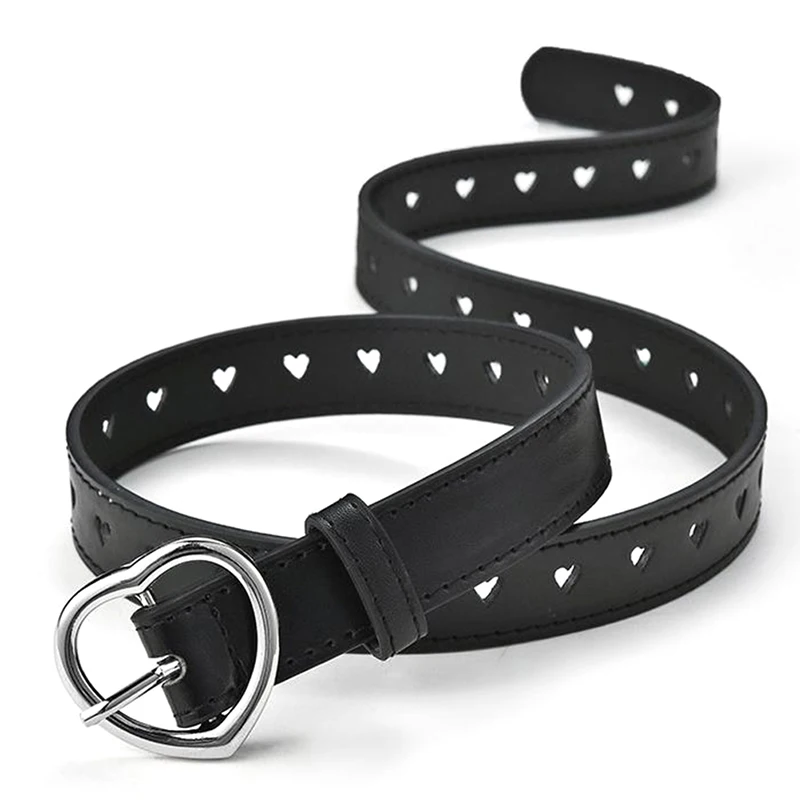 Ceinture en similicuir pour enfants, jolie ceinture en forme de cœur de pêche pour filles