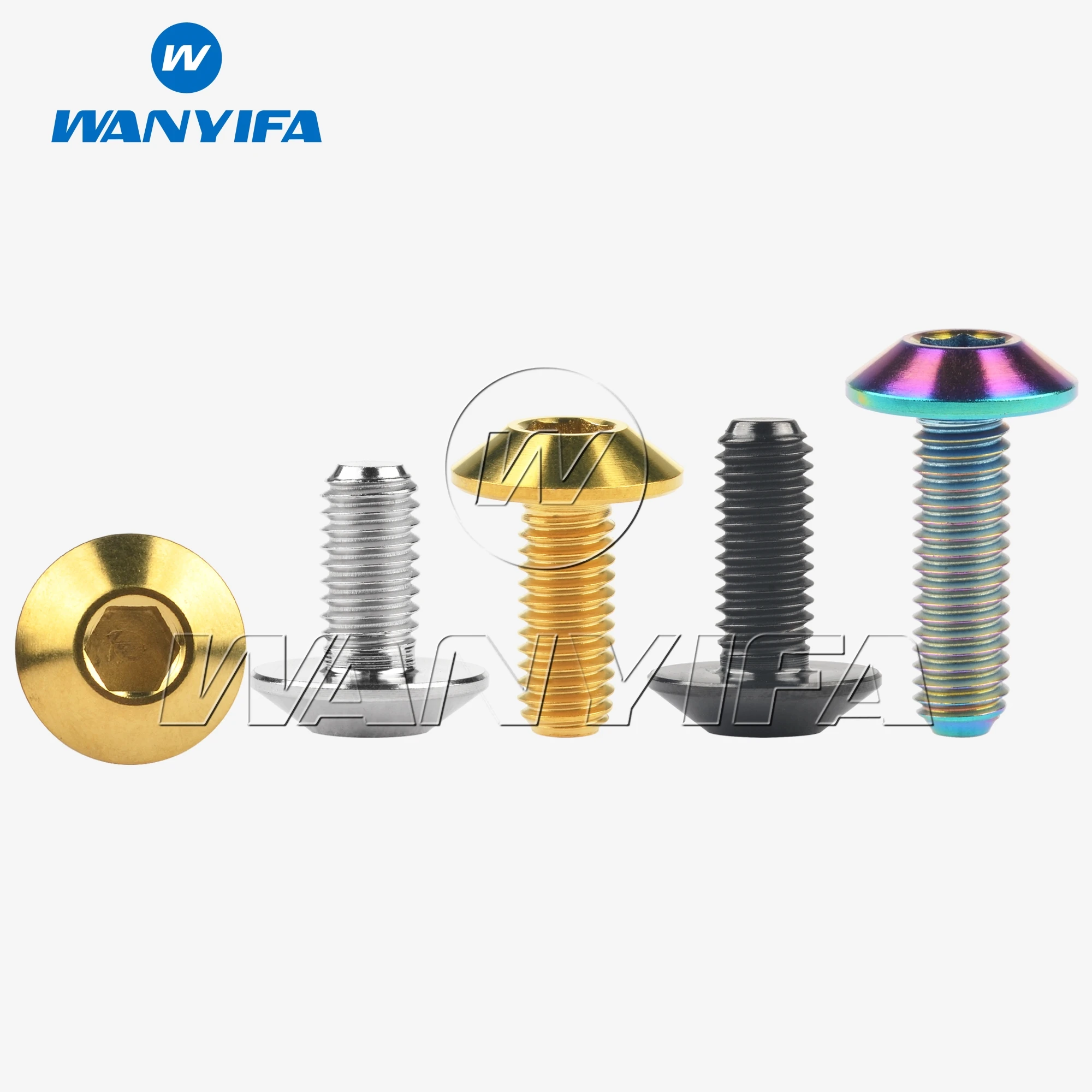 

Wanyifa Titanium Ti Bolt Button Allen Hex Head M6x 12 15 20mm M8x25mm Screws for Motorcycle