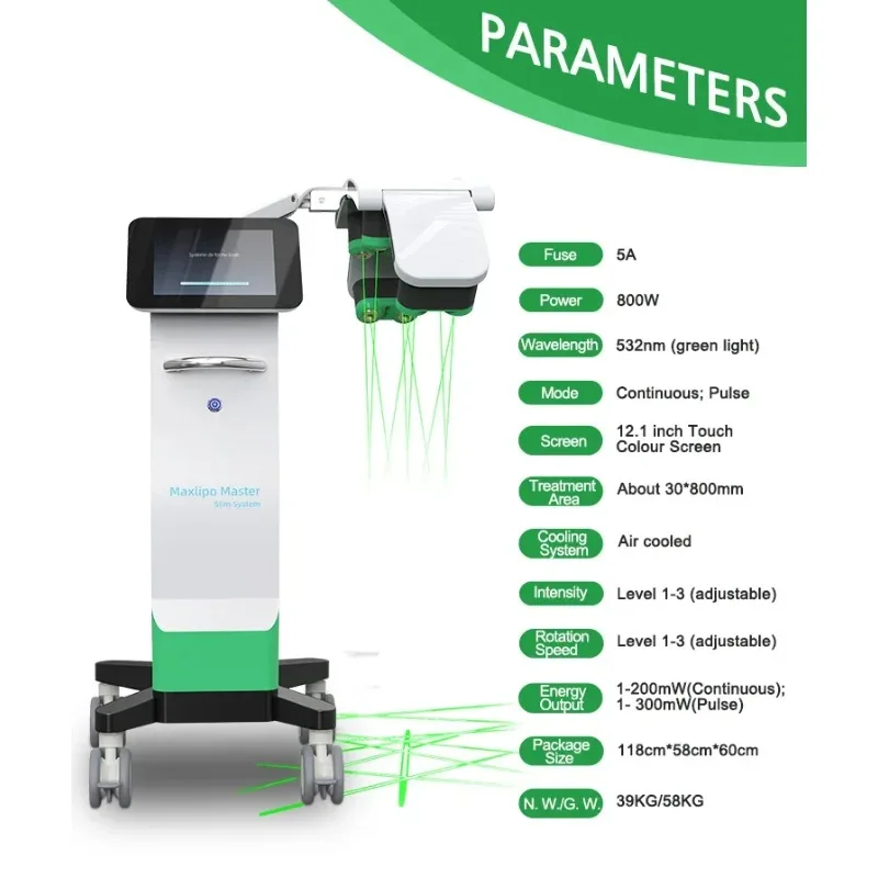 Multifunction Ultrasonic Vacuum Cavitation Machine 532Nm Green Light Body Treatment Device for Skin Care And Beauty