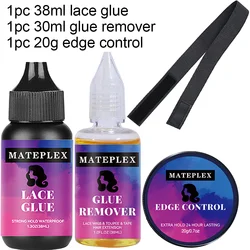 4PCS/Lot Wig Glue for Lace Waterproof Lace Glue Adhesive Strong Hold Hair Edge Control Melt Band Hair Brush Wig Installation Kit