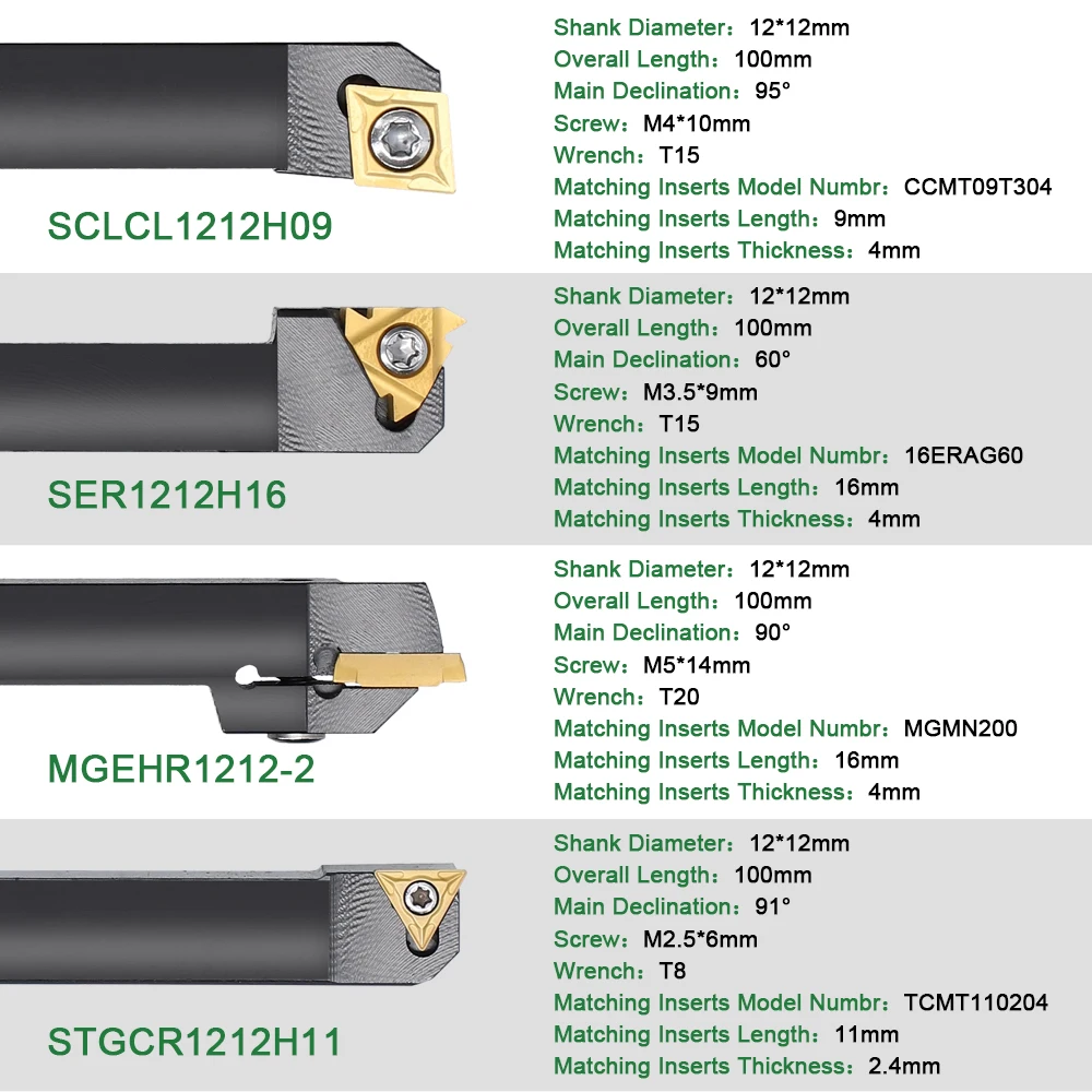 8mm 10mm 12mm 16mm Shank Torna Torna Takım Tutucu Sıkıcı Bar Torna Aracı Torna Kesici CNC Metal Torna Çubuk Tutucular ve Ekler