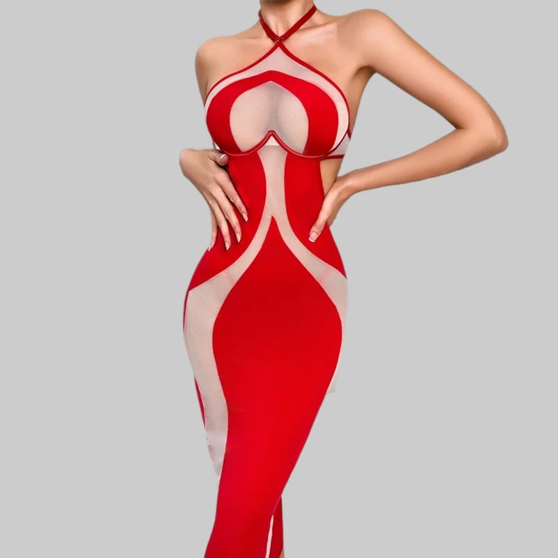 

Эротическое платье Toucheart: элегантное, с вырезом халтер, без рукавов, с вырезами, облегающее, сексуальное, роскошное, женское, с юбкой, прикрывающей бедра, длинное вечернее платье