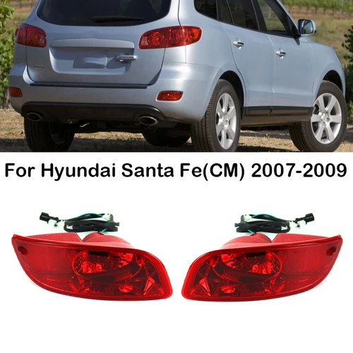 Imagen 1 del producto Para Hyundai Santa Fe (CM) 2007 2008 2009 Reflector de parachoques trasero izquierdo y derecho luz de freno lámpara de advertencia 92408-2B010 92409-2B010