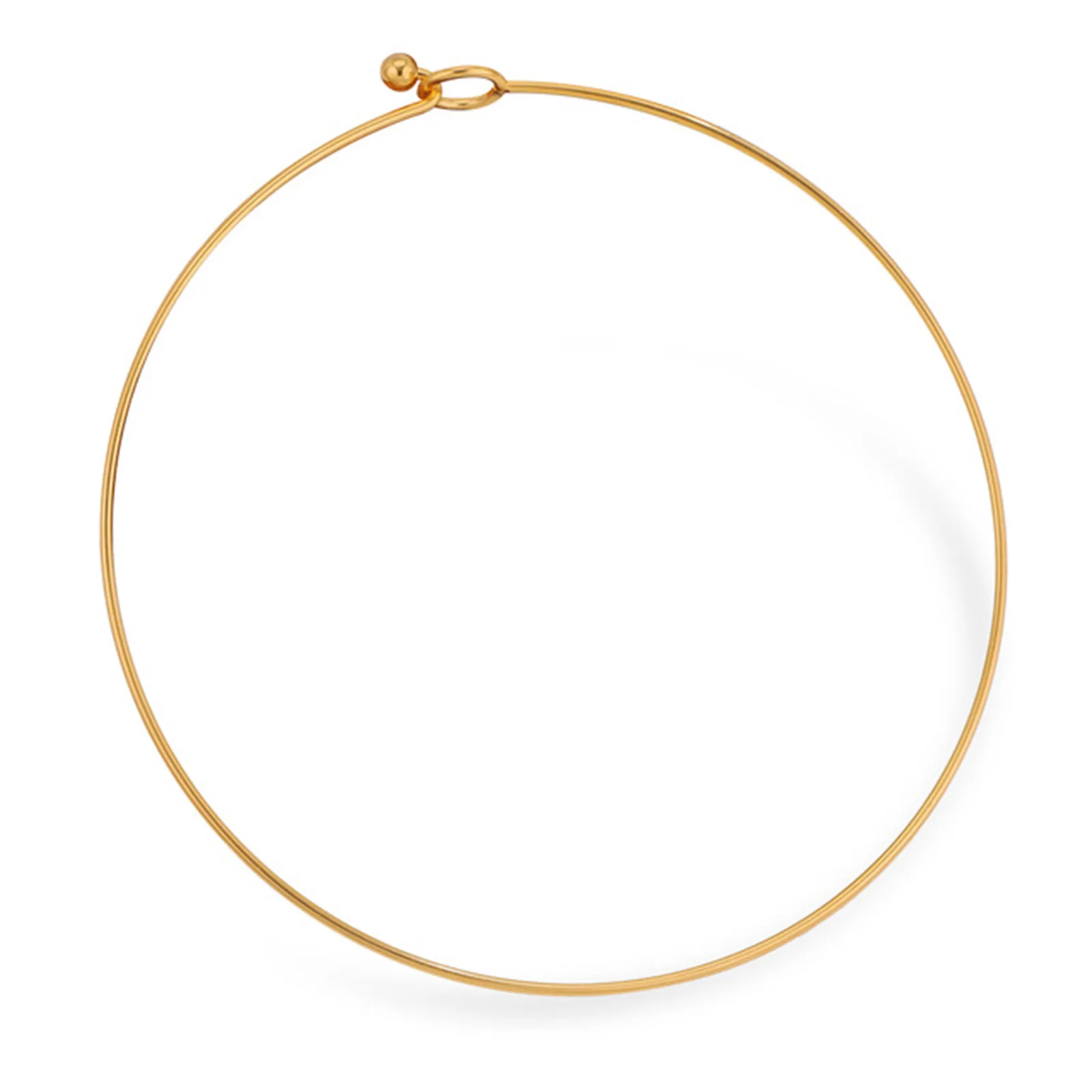 304 Stainless Steel Collar Neck Ring Necklace Round 43cm Circular Openable Collar Necklace Fashion Jewelry 43cm Long