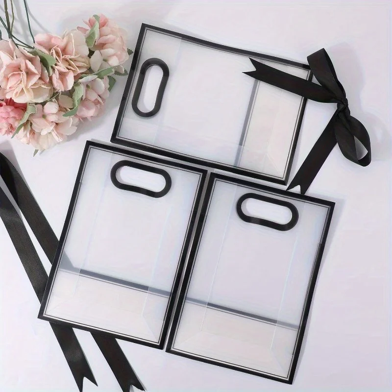 Transparente handgehaltene Geschenktüte, Blumenverpackungstasche für Partys, perfektes Geschenk für die Braut/Souvenir, Geschenktüte zum Geburtstag/Hochzeit.