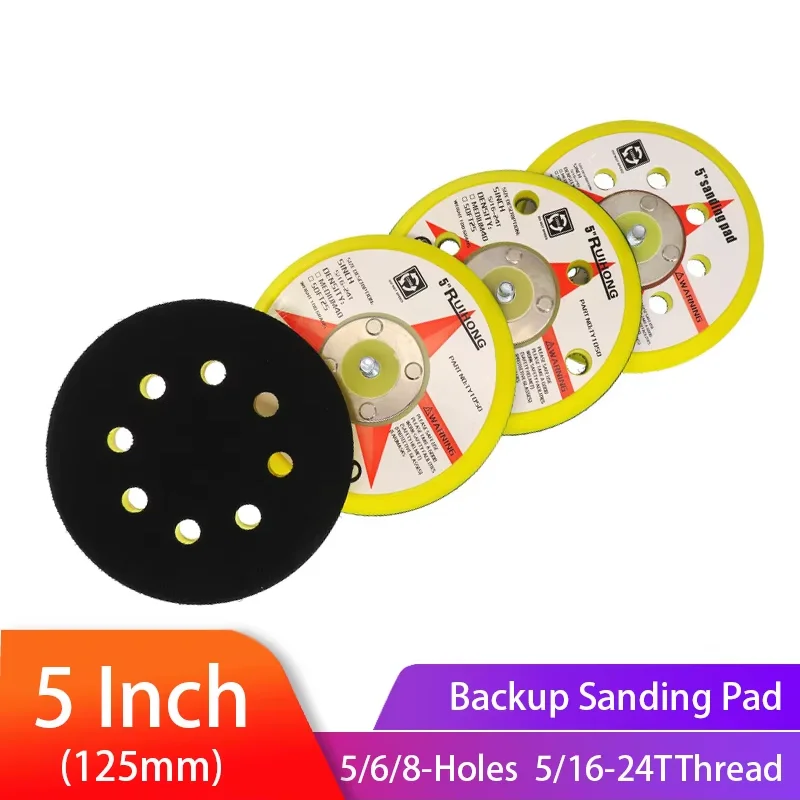 5 zoll 5/6/8 Löcher Backup Schleifen Pad125mm Schleifen Disc Sichern Pad 5/16 \