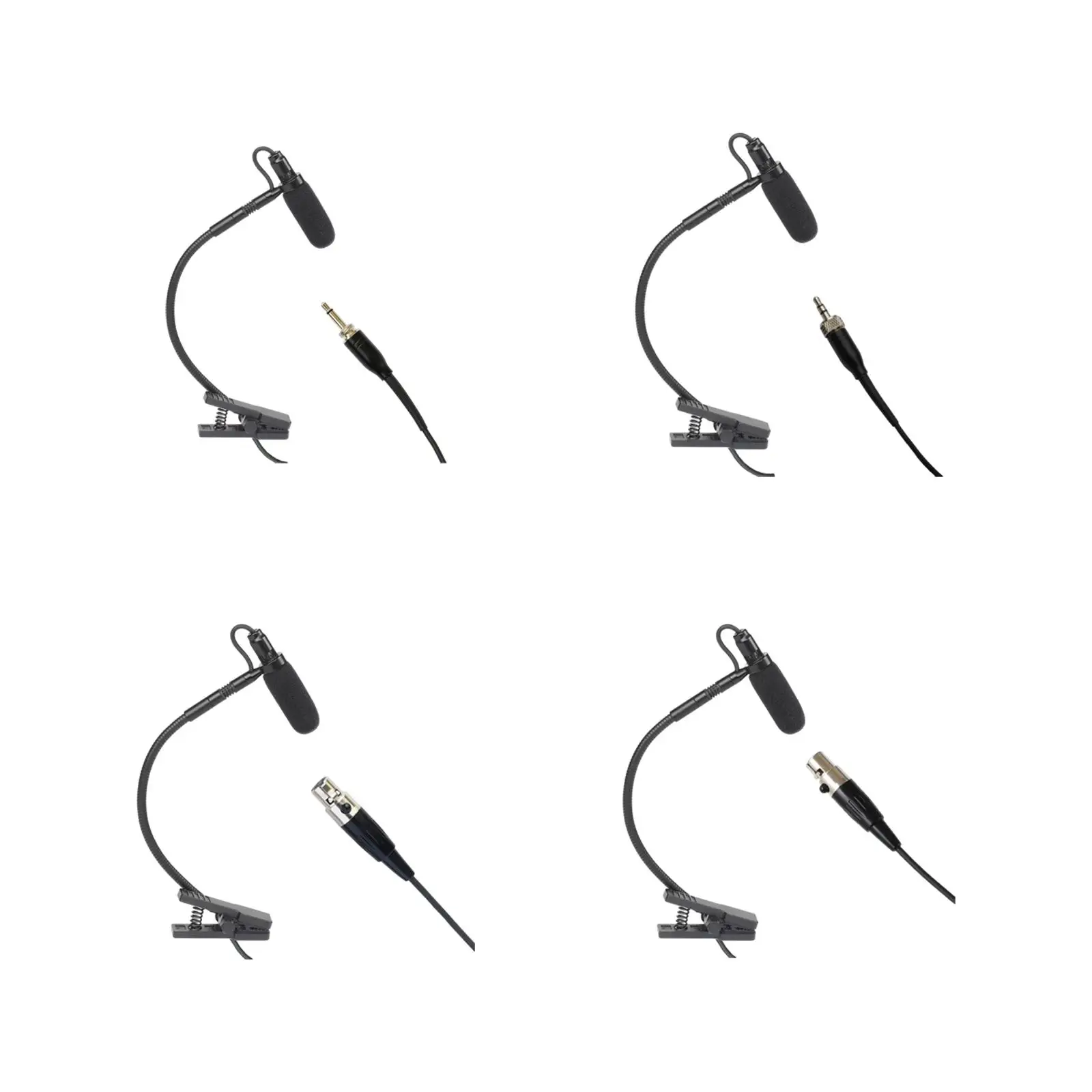 Instrument Microphone Condenser Clip Mini Omni Directional Gooseneck Mic for Horns Saxophone Trumpet Wind Instruments Live Show