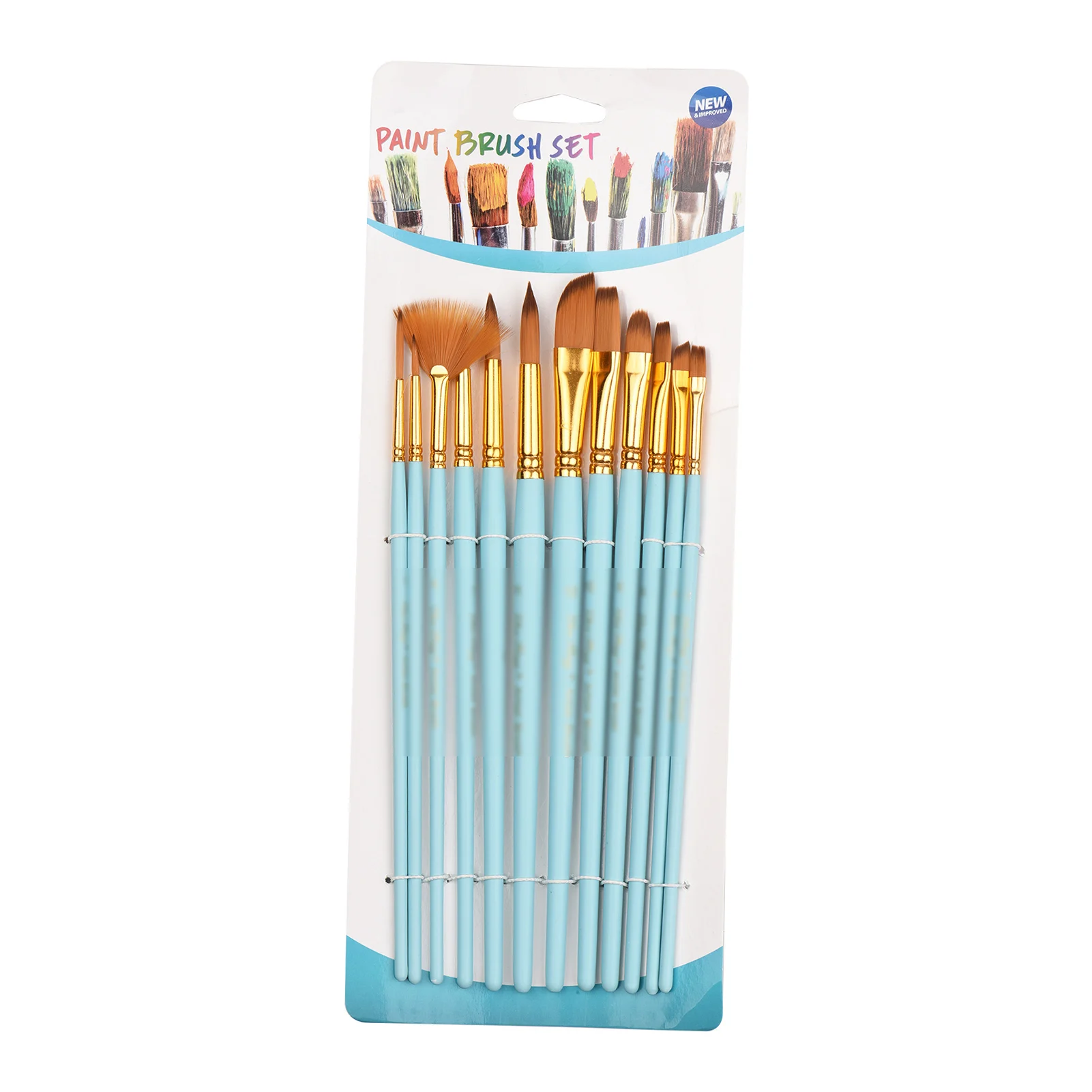 【جديد】 مجموعة فرش طلاء دقيقة مكونة من 12 قطعة، فرشاة رسم شعر تاكلون مزدوجة الألوان لطلاء الألوان المائية الزيتية المصغرة من الأكريليك #2